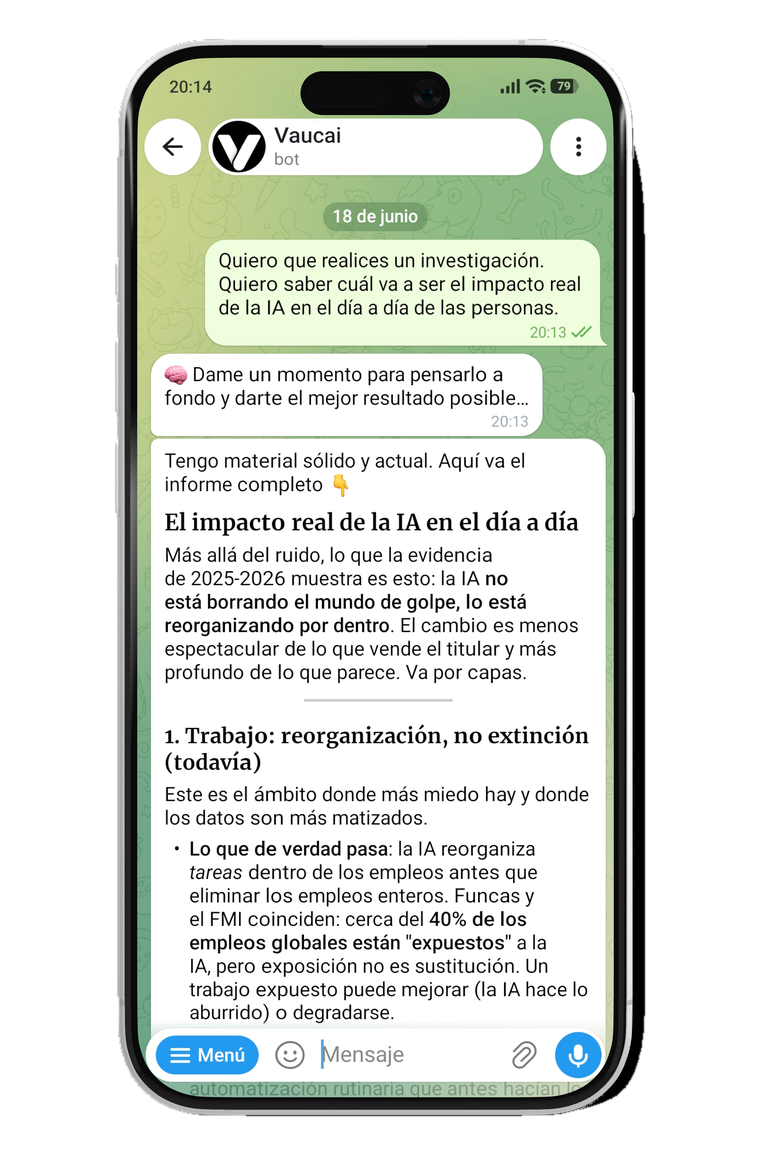 Vaucai entregando el resultado de la investigación